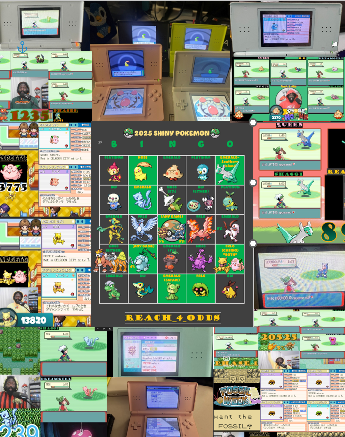 ✨2024 FULL ODDS RECAP📷
WINS: 39(2 FRLG,6 HGSS,1 Rumble,30 Emerald)  
FAILS: 6(3 Dratini,2 Seaking,1 Pineco) 
TOTAL: 288,438
Longest Hunt: Chikorita-HGSS- 60,517
Longest Phase: Lombre-Emerald- 31, 735
Shortest Phase: Aron-Emerald- 1
RAREST: 4% Psyduck-FGLG Safari
#ShinyPokemon