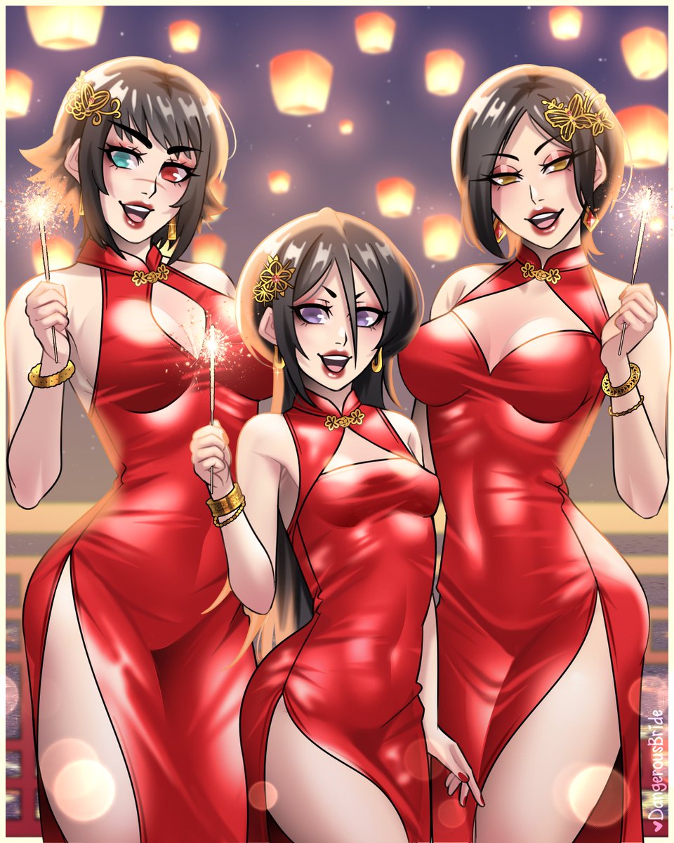 dangerousbride's tweet photo. Happy New Year 2026!! ❤️🎊
#DevilMayCry #BLEACH #ResidentEvil https://t.co/V4Jh6IT1Ks