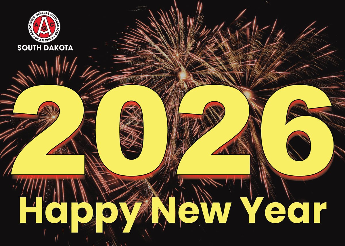 Wishing everyone a Happy New Year from all of us here at AGC of South Dakota.

Thank you for making 2025 memorable and we look forward to all the great things to come in 2026!