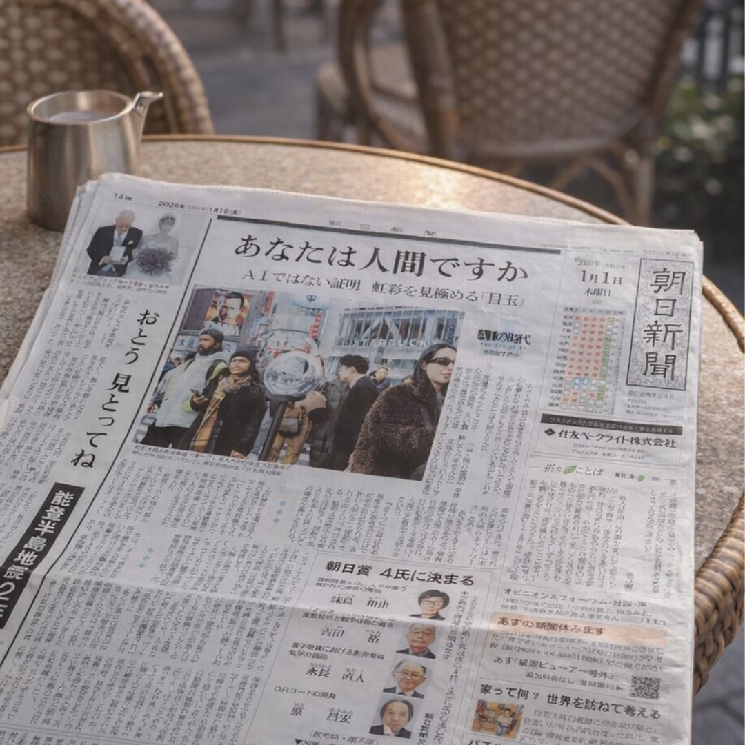 2026年1月1日の朝日新聞の朝刊1面トップにWorldのことが取り上げられ