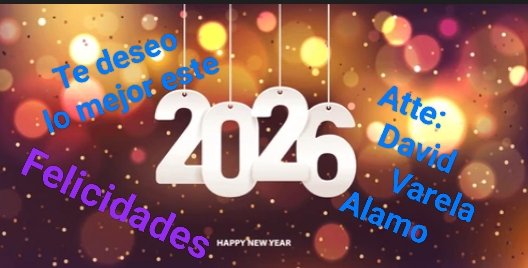 VAAD65's tweet photo. Felicidades a todos . Feliz año 2026 https://t.co/oAVvChODZe