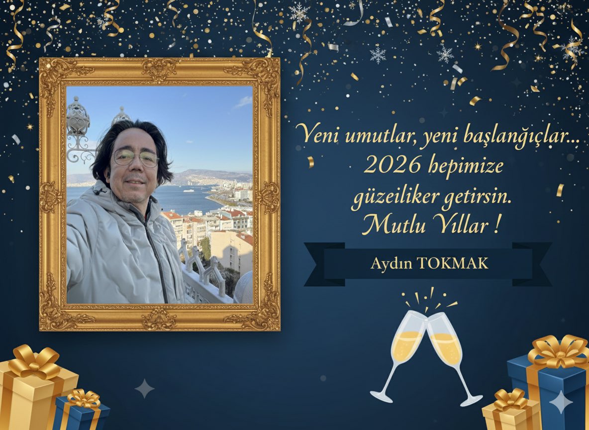 Yeni umutlar, yeni baslangiçlar..
2026 bepimize güzeiliker getirsin.
Mutlu Villar !
Aydin TOKMAK