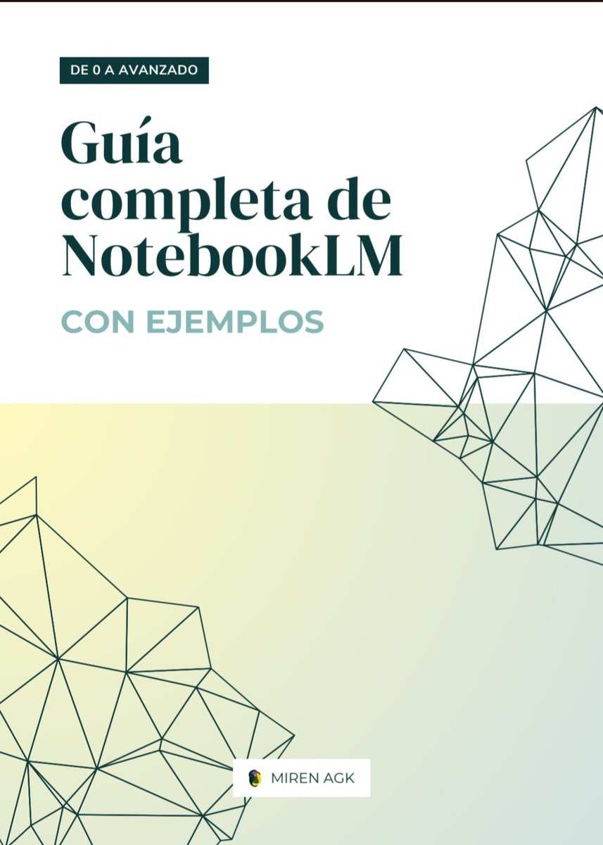 Guía completa de NotebookLM
Es la herramienta de IA más potente de Google. 
mirenagk.kit.com/notebook