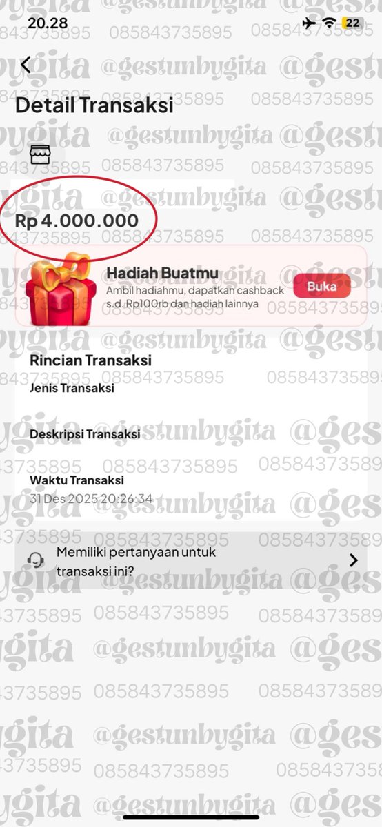 gestunbygita's tweet image. 🗓️ 31 Desember 2025

yuk pencairan gesek tunai / gestun limit paylater diubah jadi uang tunai satset dijamin super amanah anti tipu / trusted bgt kakk🙌🏻🙌🏻

💸 yup paylater 4,000,000
💸 ovo paylater 2,923,000
💸 spaylater 1,980,000
💸 spaylater 1,980,000

#testiybygita