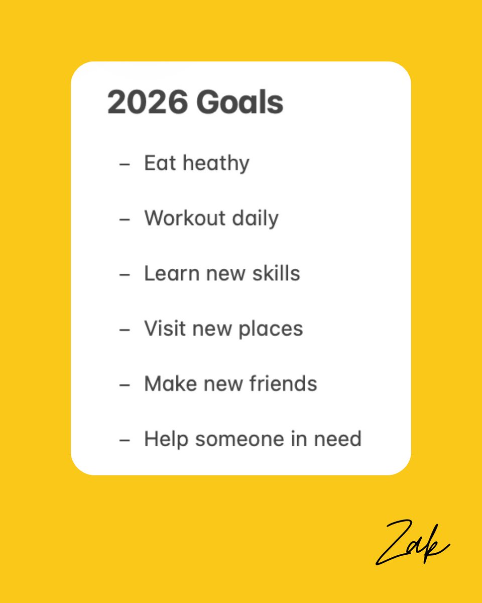 mdzaki01's tweet photo. Starting my year with a list of goals. And mind that these are not what I want to start doing this year. 

This is what I've already been doing since last year. This list is to remind me that I should continue doing it.

Happy New Year.

#NewYearGoals #NewYear2026 https://t.co/CIljZIOK2X