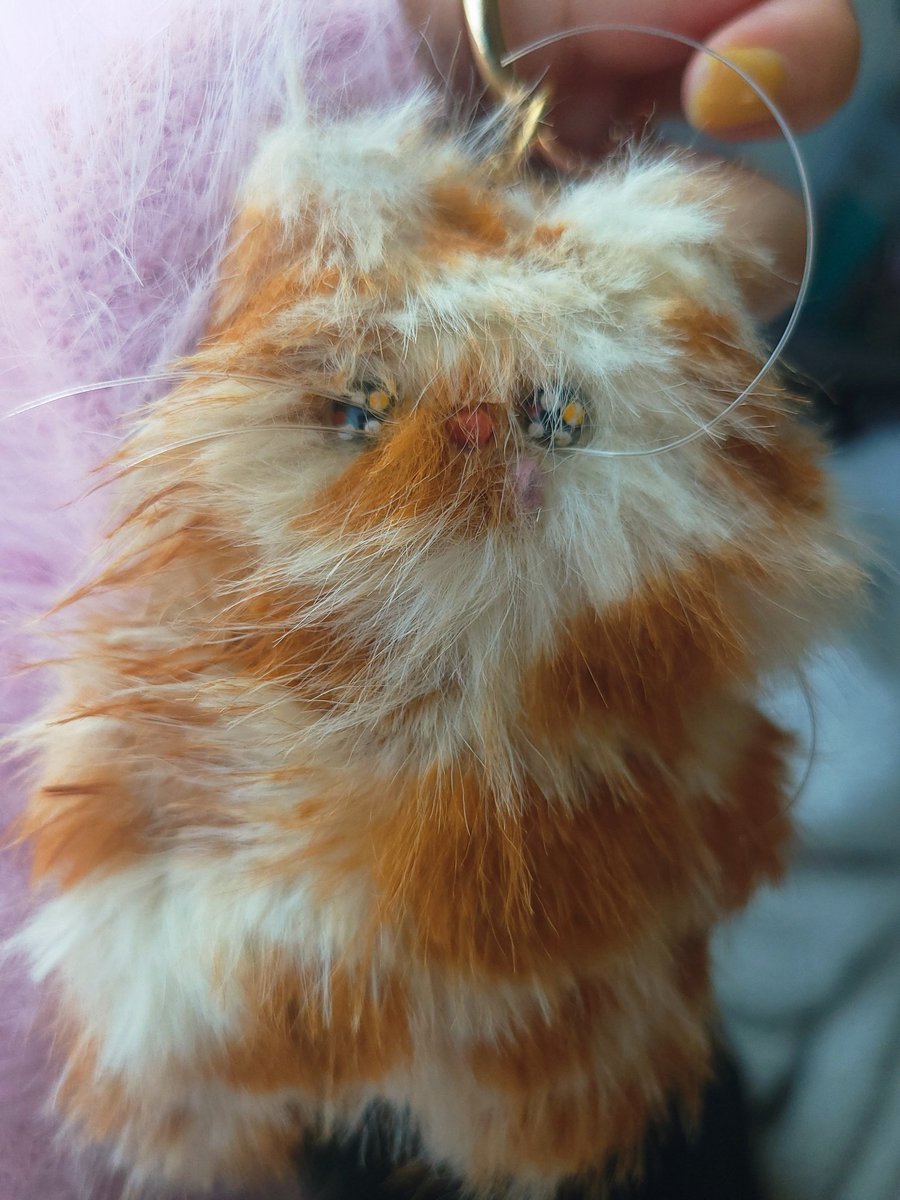 愛猫のアリちゃまとモデルに作ったキラキラおめめの猫チャーム🐈️