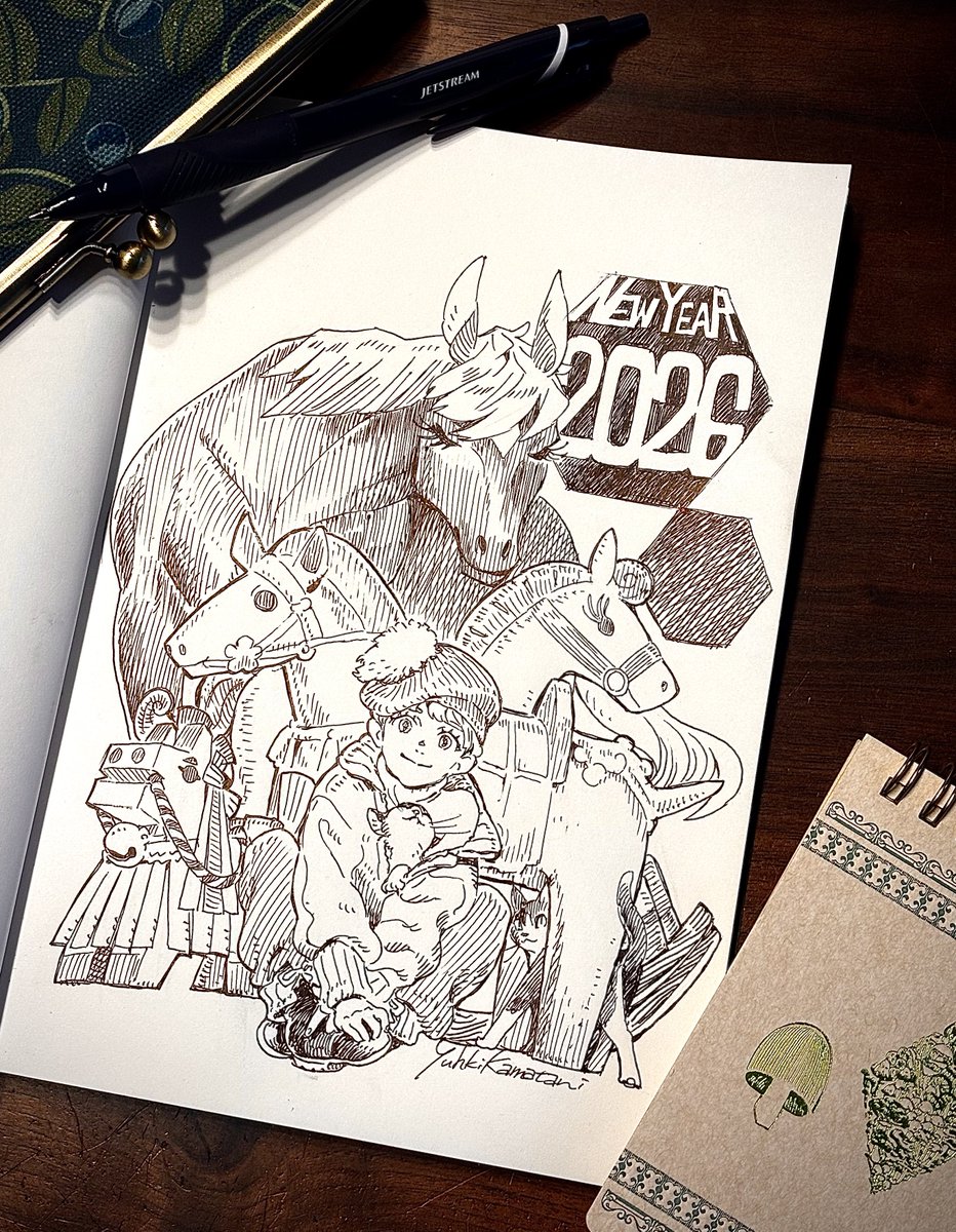 2026年、本年もよろしくお願い致します。いろいろなうま🐴とねことひと