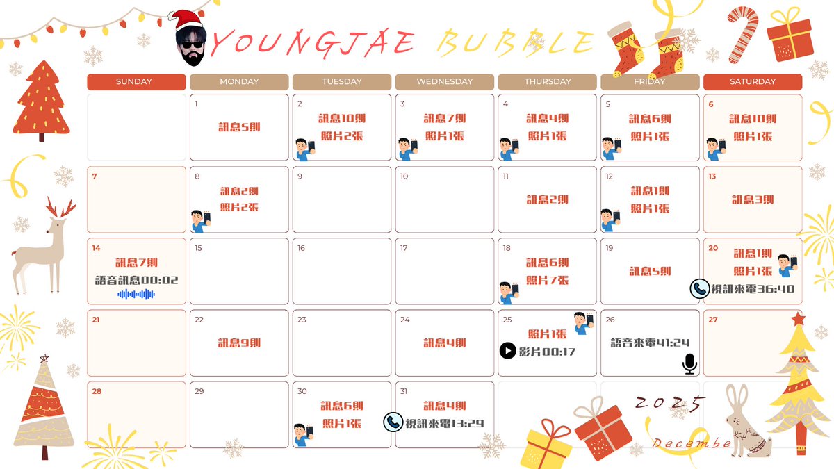 💌12月份YOO YOUNGJAE' Bubble📷
HAPPY NEW YEAR🥳 
#유영재 #YooYoungjae #劉永才