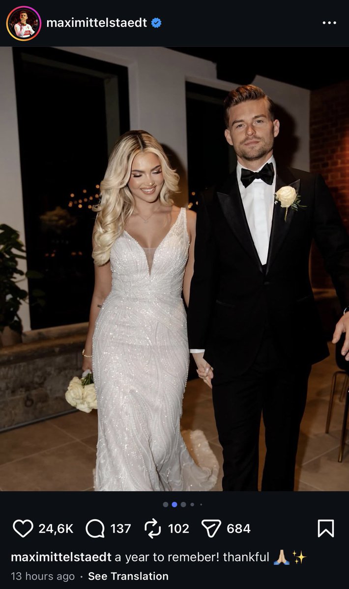 Mittelstädt's 2025 recap post:

Him with Ronaldo on slide one, his wedding on slide two😭😭😭