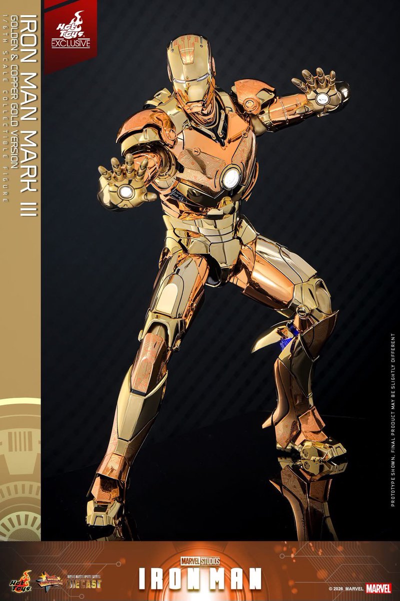 6thscale_KaWu's tweet photo. 【Iron Man - 1/6th scale Iron Man Mark III (Golden &amp; Copper Gold Version) Collectible Figure [Hot Toys Exclusive]】

New announcement!

Part 1

#IronMan #MarkIII #MarvelStudios #Marvel #HotToysCollectibles #SixthScale #HotToysExclusive https://t.co/5KKr4mVlBC