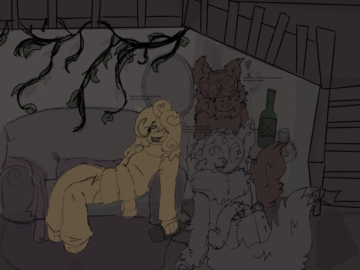 shellwolfXD's tweet image. 🐾//Happy New Year’s Eve!The gang is having so much fun-I think…? Lolol this is soo rushed