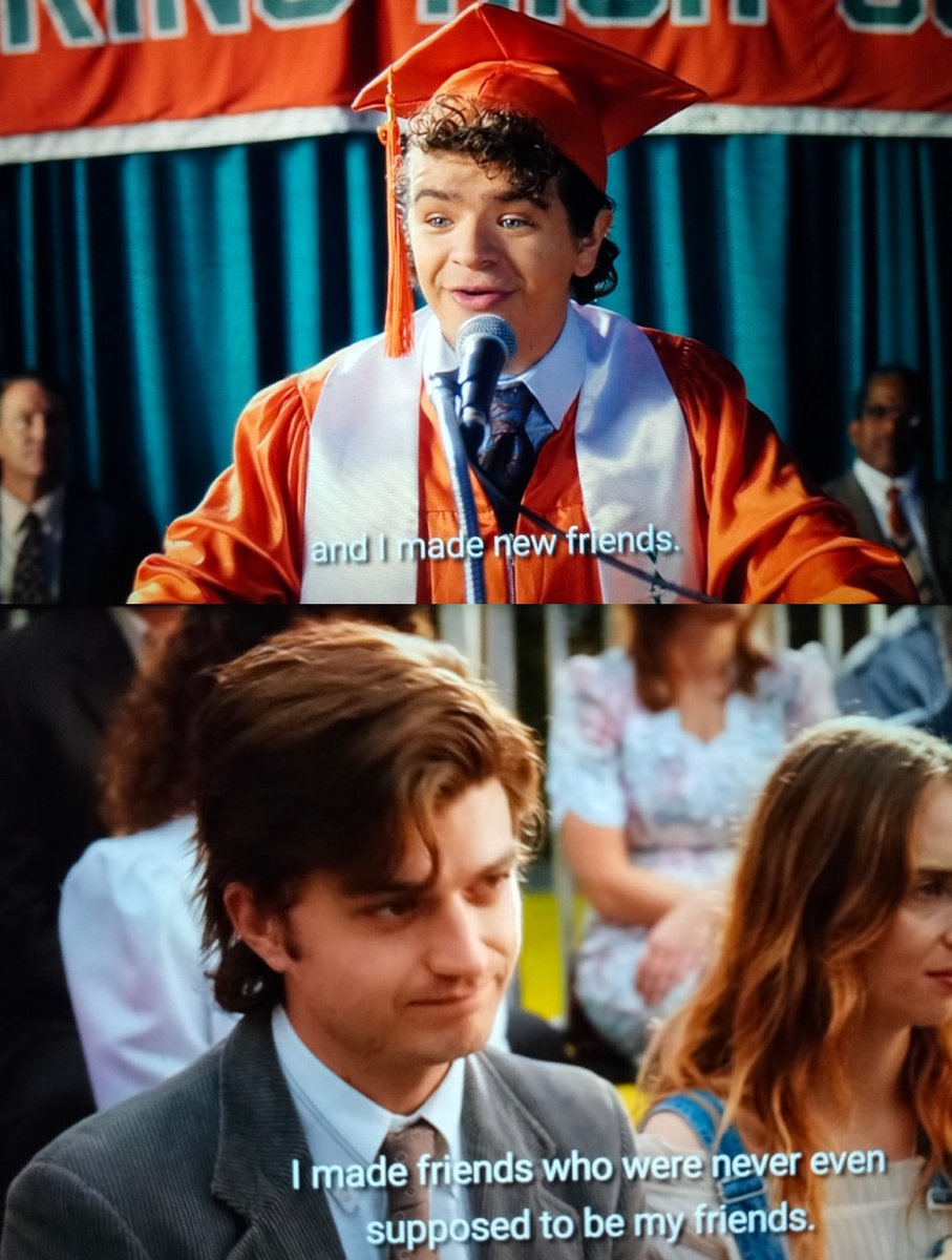 GrtViola's tweet photo. their friendship is proof that love doesn't need blood, just a bat and loyalty.
steve harrington acts tough but melts the second dustin henderson smiles. https://t.co/ABBJOZoVBv