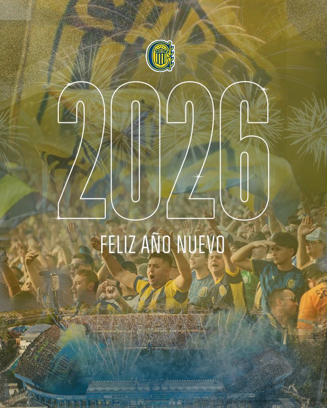 RosarioCentral's tweet image. ¡Feliz año nuevo, Canallas! 💛💙🥂

Por un 2026 de más alegrías junto al Nuestro ✨