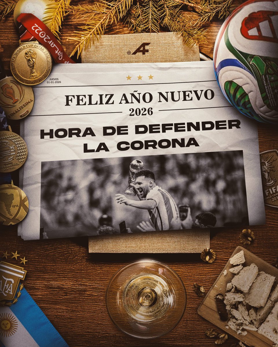 Llegó la hora de defender la corona.

Feliz Año Nuevo. 🇦🇷