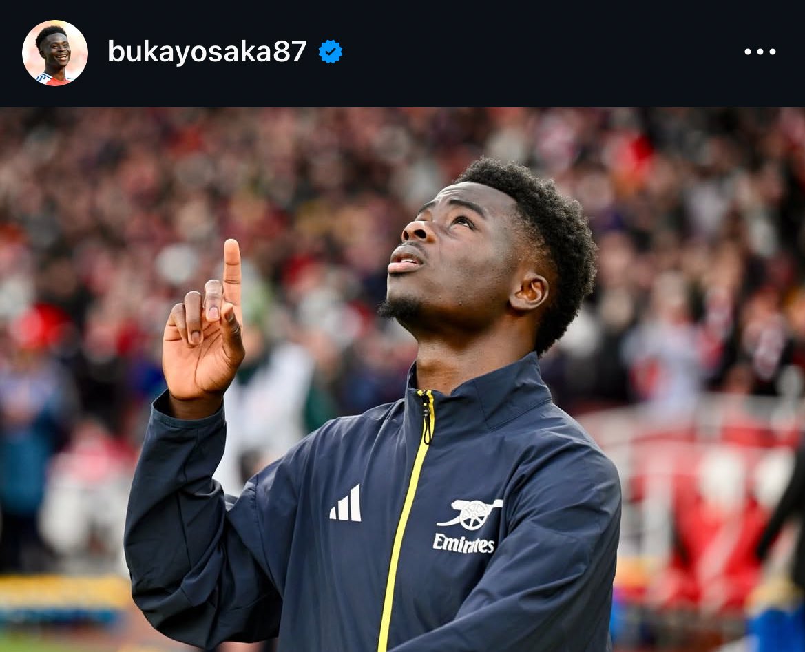 📲 Bukayo Saka on Instagram. ❤️ 

🗣️ ‘2026 is here. I place it in your hands Lord, let your light shine in our lives and make it the best one yet .. Happy new year 🫶🏿’