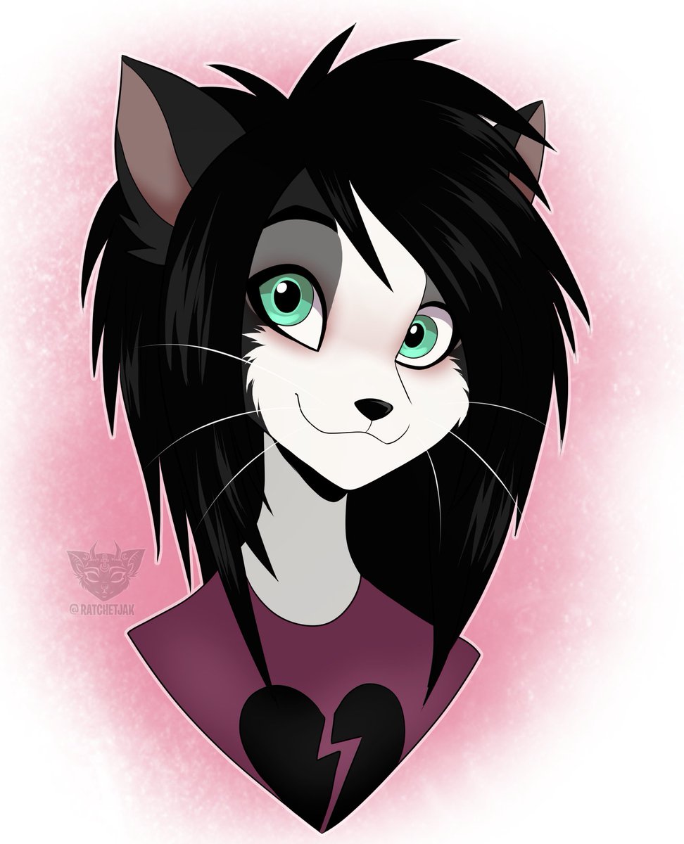 Some gift art for AbigailMunoz-Art on DeviantART featuring her emo/scenekid kitty OC Emma from her Rock &amp; Roar comic! She was so much fun to draw! 😊

#Anthro #AnthroArt #Furry #FanArt #DigitalArt #Art