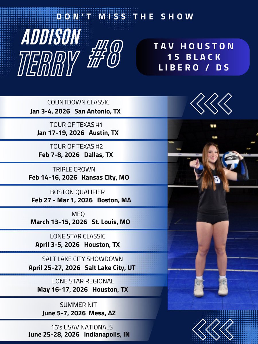 addisonterry_vb's tweet photo. So excited for this upcoming season!
#TAVHouston #15Black https://t.co/8NjKcvq2QB