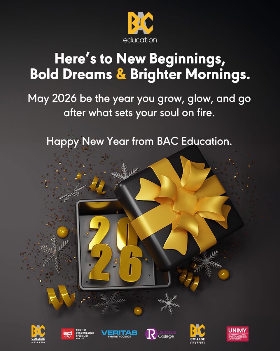 Turning the page with hope and heart. ✨
What’s one thing you’re excited to try this year? Drop it below so we can hype you up. 👇

#HappyNewYear #NewBeginnings #FreshStart #StudentLife #2026Vibes #ManifestGrowth #BACEducation #BAC #BrickfieldsAsiaCollege