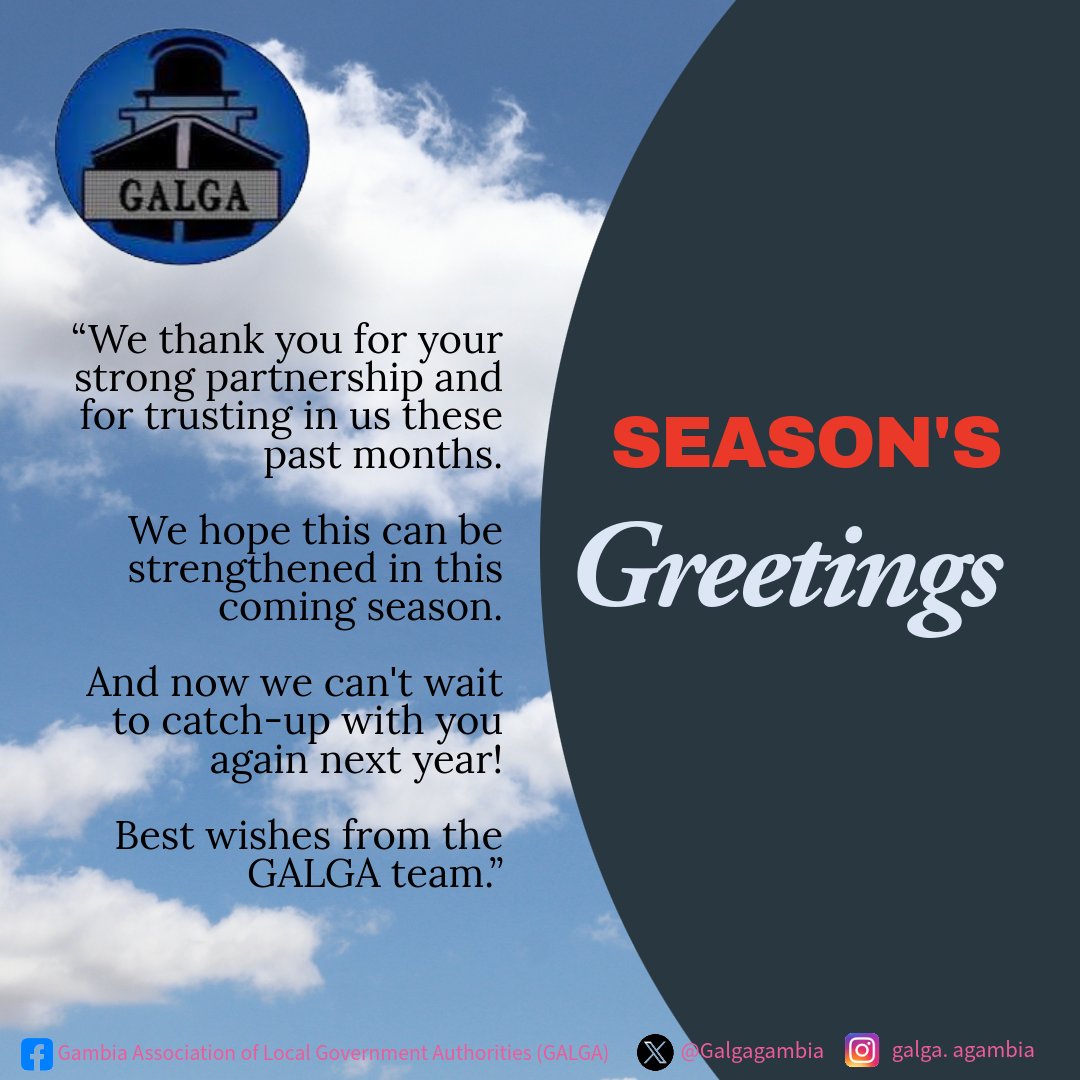 GALGAGambia's tweet photo. Season's Greetings to our partners and stakeholders 🎉 https://t.co/gI2AA4vOvq