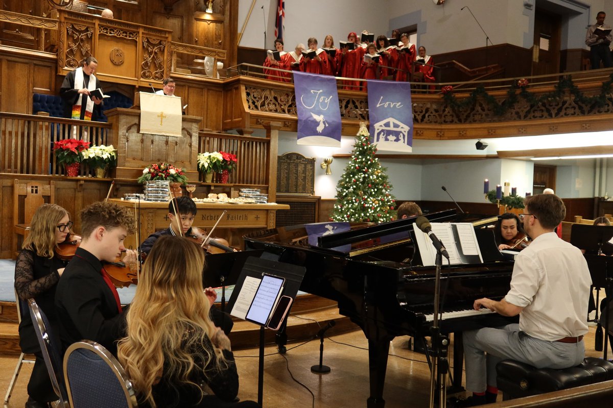 CalgaryGrace's tweet photo. Christmas Eve at Grace Presbyterian Church was shaped by beautiful music, shared worship, and quiet reflection.

Our choir and small orchestra carried the Christmas story across the evening — from joyful early services to a reverent close late into the night. https://t.co/YnLZ7dPcAR