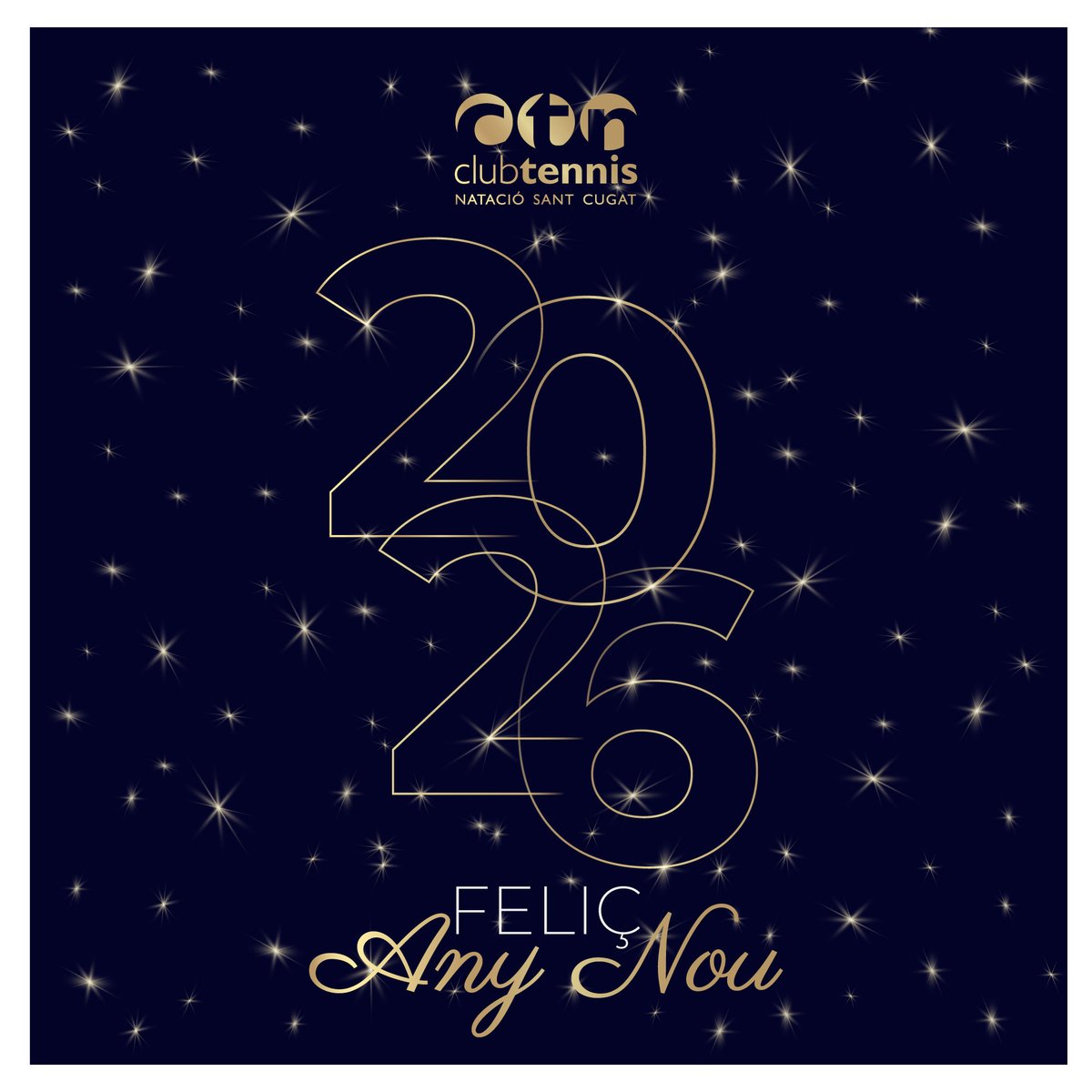 Des del Club Tennis Natació Sant Cugat, us desitgem un feliç any nou 2026!