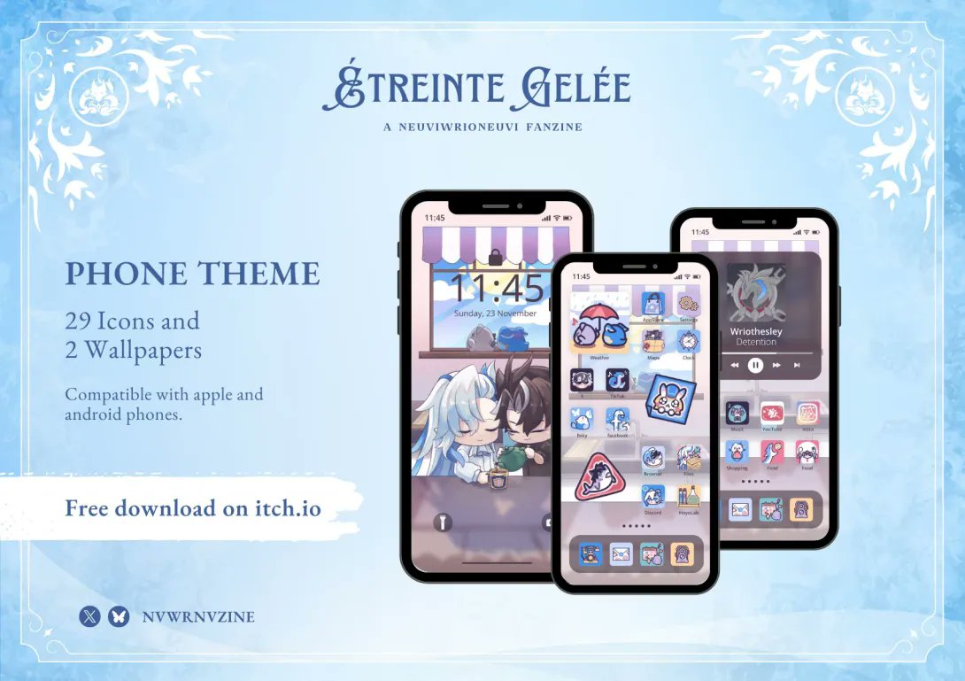 NvWrNvzine's tweet image. Want to start off the new year with a couple of old Genshin men? Never fear, for your solution is here - our free Neuvillette and Wriothesley zine!

With every dynamic you could want, there's so much love and spice packed into this bad boy.

Download here:
nvwrnvevents.itch.io