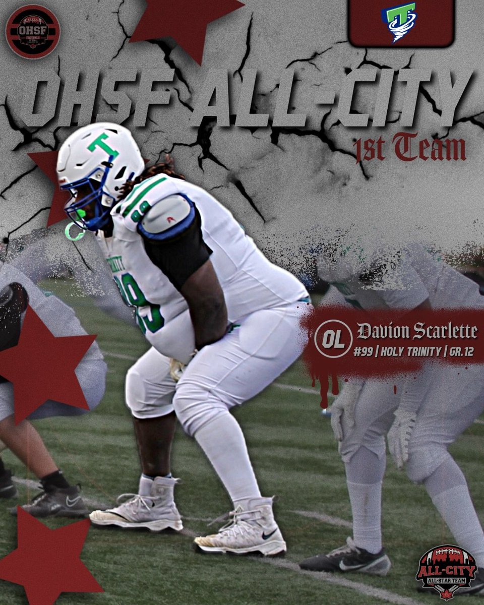 HTTornadoesFB's tweet photo. Congrats to the following Trinity players on making
@OttawaHSFball All-City teams!
First Team
@pierre_st88068 - OL | Davion Scarlette - OL | @DexterDunlop02 - RC
Second Team
@darius_larose - RC
More to come!
#ForTheT | #OHSF | #NCSSAA | #ONHSFB | #FootballCanada | https://t.co/u0E4hoIJmH