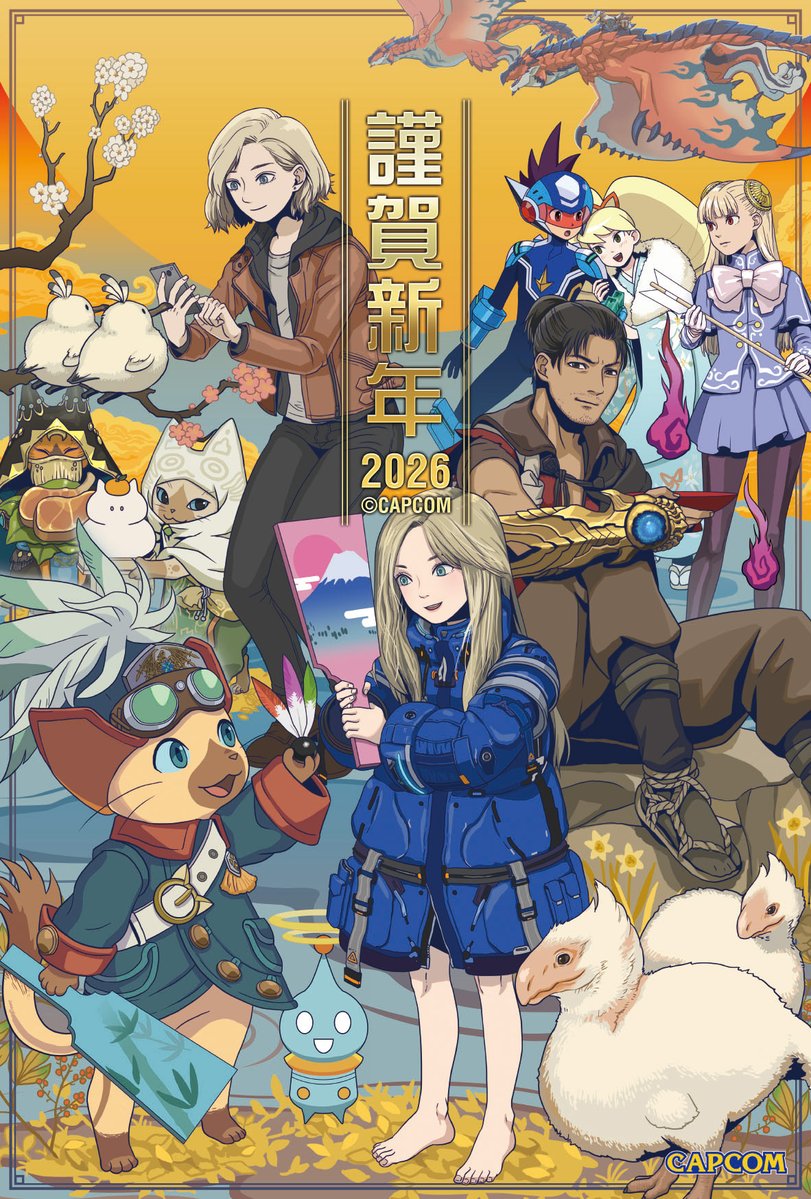 MH_Wilds's tweet image. あけましておめでとうございます。

『モンスターハンターワイルズ』 『モンスターハンターストーリーズ3　～運命の双竜～』をはじめとする「モンスターハンター」シリーズ、並びにカプコンを本年もよろしくお願い申し上げます。

#モンハンワイルズ #MHWilds