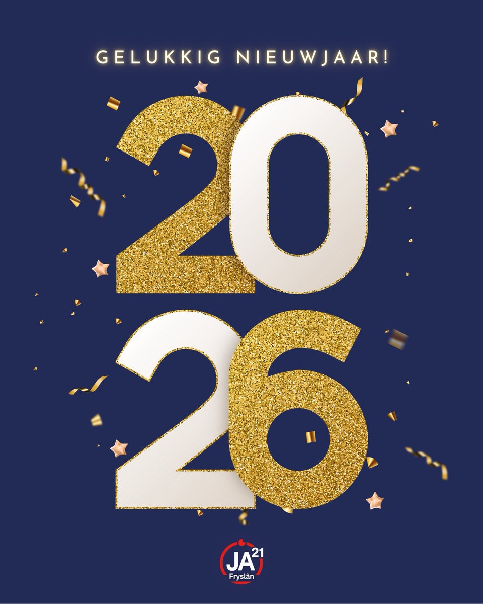 Folle lok en seine! JA21 Fryslân wenst iedereen een gelukkig en gezond 2026. 🥂