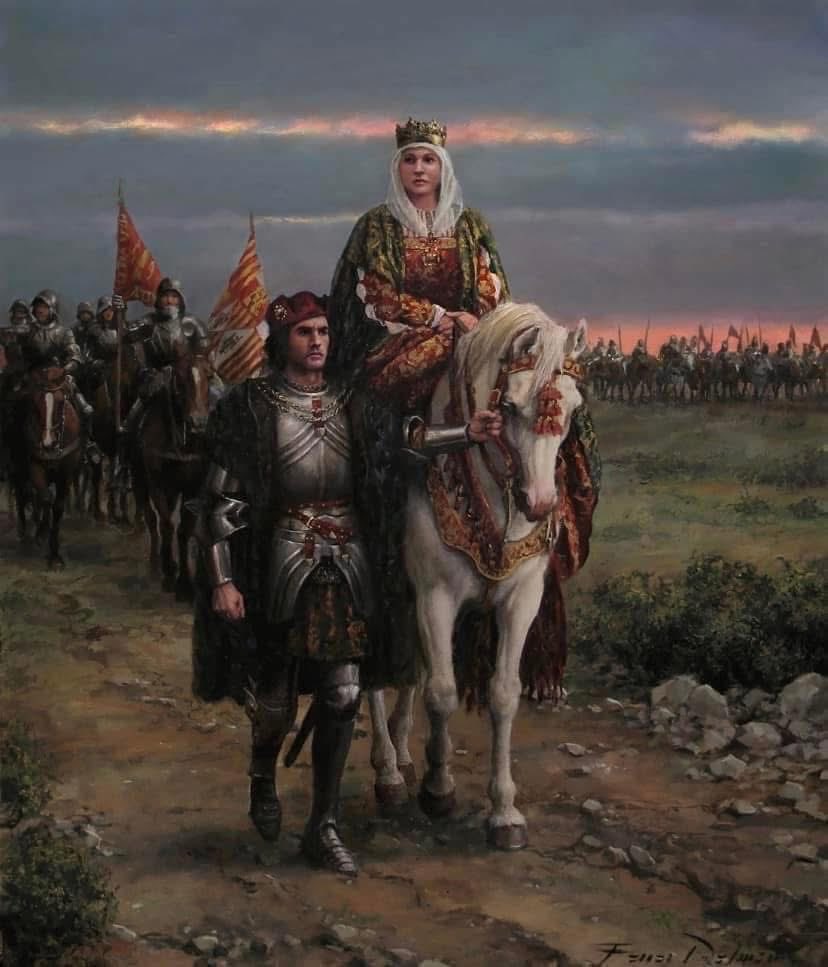 Mañana, antes del amanecer, TOMAREMOS GRANADA, dijo la Reina. Y así fue.  El rey musulmán hace ademán de bajarse de la mula pero se lo impide el rey cristiano, según estaba pactado, una derrota  con honra. 

Se quita el turbante, se acerca al rey Fernando y le dice:  

- Toma,