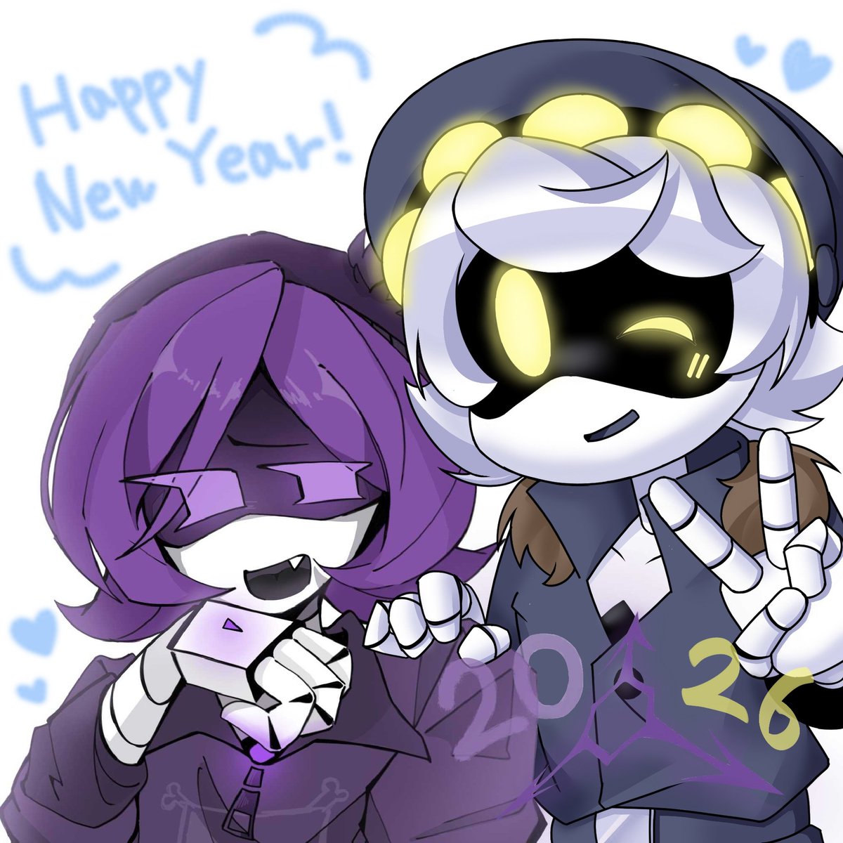 HAPPY NEW YEAR!!!💛💜 @yuzu121111ちゃんとの合作！ #murderdrones