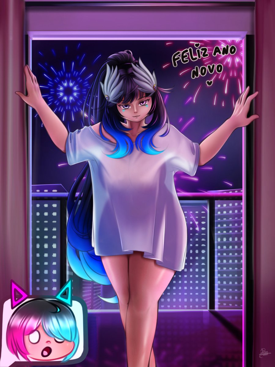 Última arte do ano, então quis fazer algo especial.

Fanart pra <a href="/Falconjames11/">🐦Falcujames⚡</a>