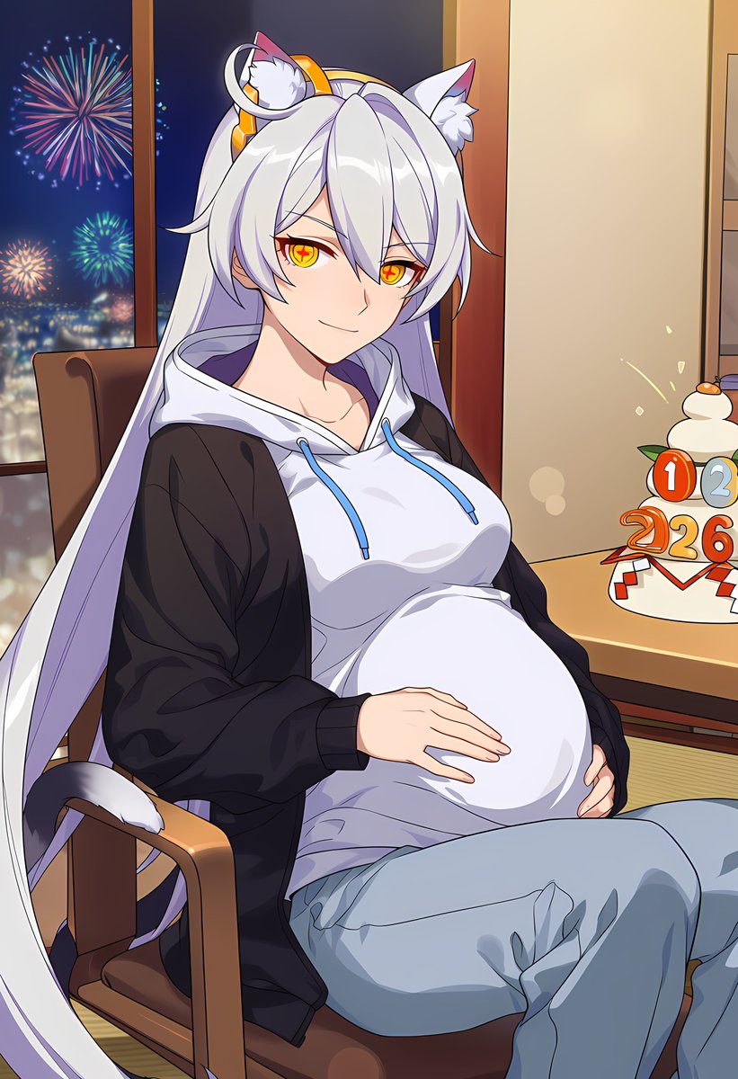 queen_of_void_'s tweet photo. Fireworks outside, warm tea inside… and the Void is unusually quiet tonight. 🐾🐈⬛✨
One hand on the little miracle, one slow breath at a time—soft chaos, gentle light. Happy 2026. 💫💤
#HonkaiImpact #HonkaiImpact3rd #KianaKaslana #HerrscherOfTheVoid #HoV #Sirin #CatMode #Neko #PregnancyArc