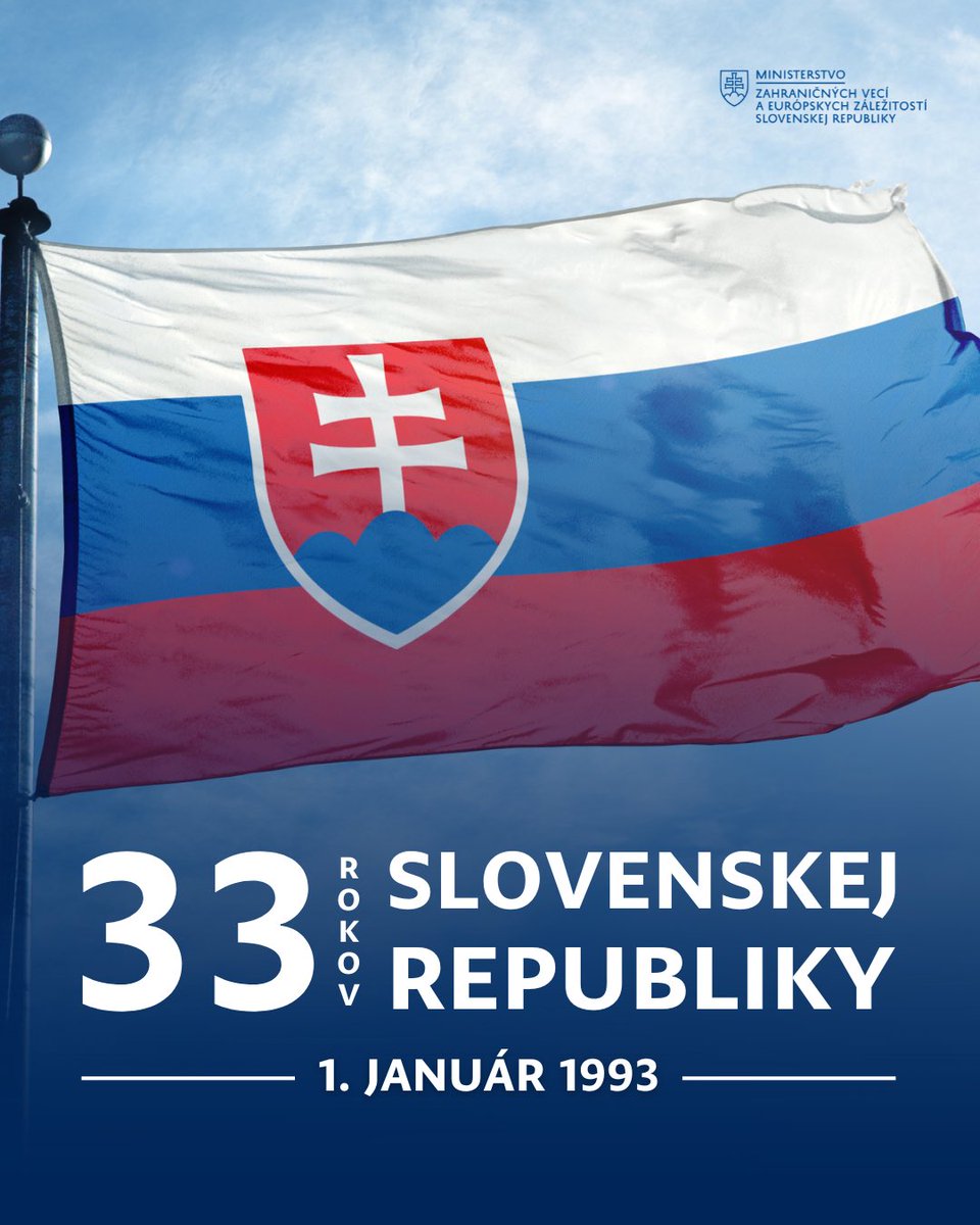 3️⃣3️⃣ rokov Slovenskej republiky 🇸🇰 Minister J. Blanár: Za viac než tri desaťročia úspešného príbehu samostatnosti sa #Slovensko etablovalo ako stabilná súčasť medzinárodného spoločenstva. Do roku 2026 vstupujeme ako sebavedomý a rešpektovaný partner, ktorý je pripravený aktívne