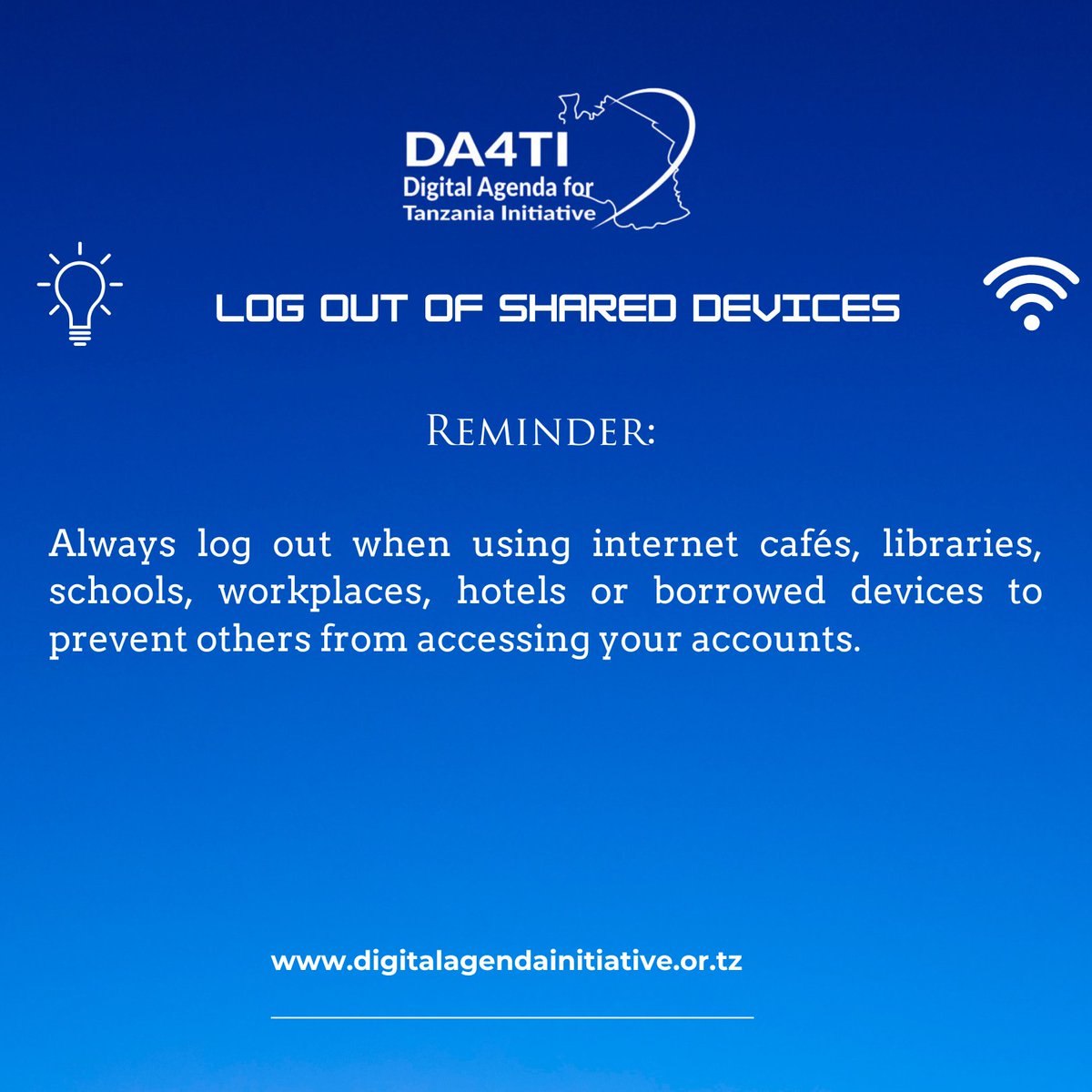 LOG OUT OF SHARED DEVICES

#HappyNewYear 
#StayFocused 
#StaySafeOnline
#StayPeaceful