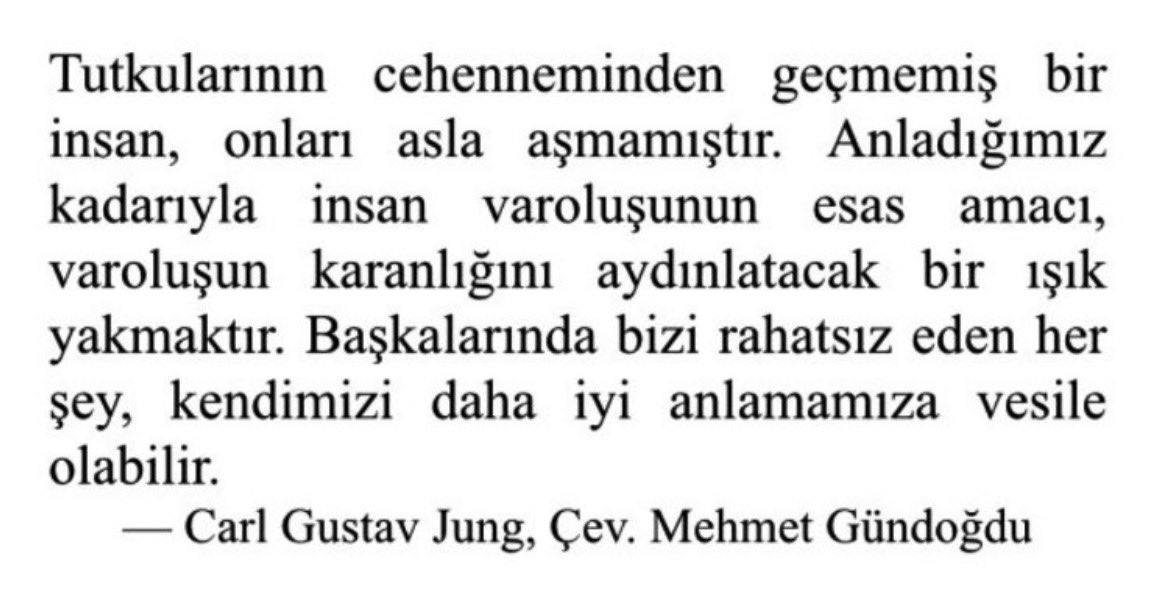 avuntusaati's tweet photo. Başkalarında bizi rahatsız eden her şey, kendimizi daha iyi anlamamız için bir fırsattır, diyor Carl Jung https://t.co/RIRrd72czh