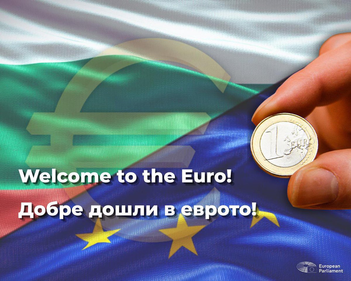Bulgaria, welcome to the Euro! 🇪🇺🇧🇬

Добре дошла в еврото, България! 🇪🇺🇧🇬