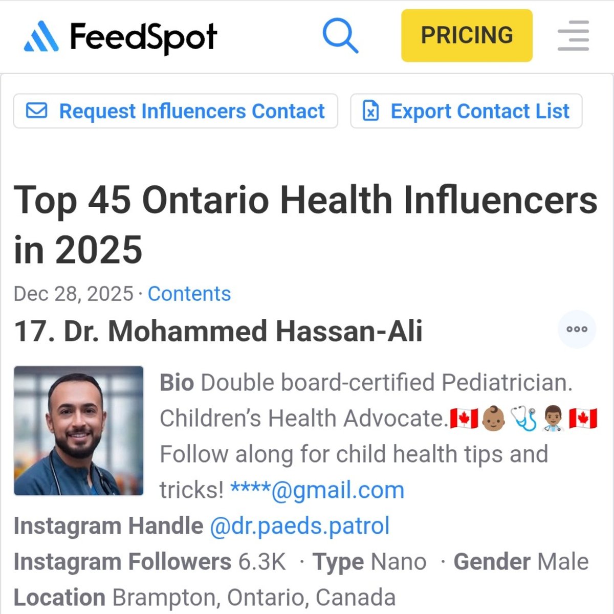 DrPaedsPatrol's tweet image. What a perfect way to cap off 2025.  Paeds Patrol is now one of FeedSpot's Top 45 Ontario Health Influencers!  

@feedspotdotcom

influencers.feedspot.com/ontario_health…

#Ontario #KidsHealthMatters #ParentLifeCanada #PaedsPatrolTips #HealthyKidsHappyKids #AskThePediatrician