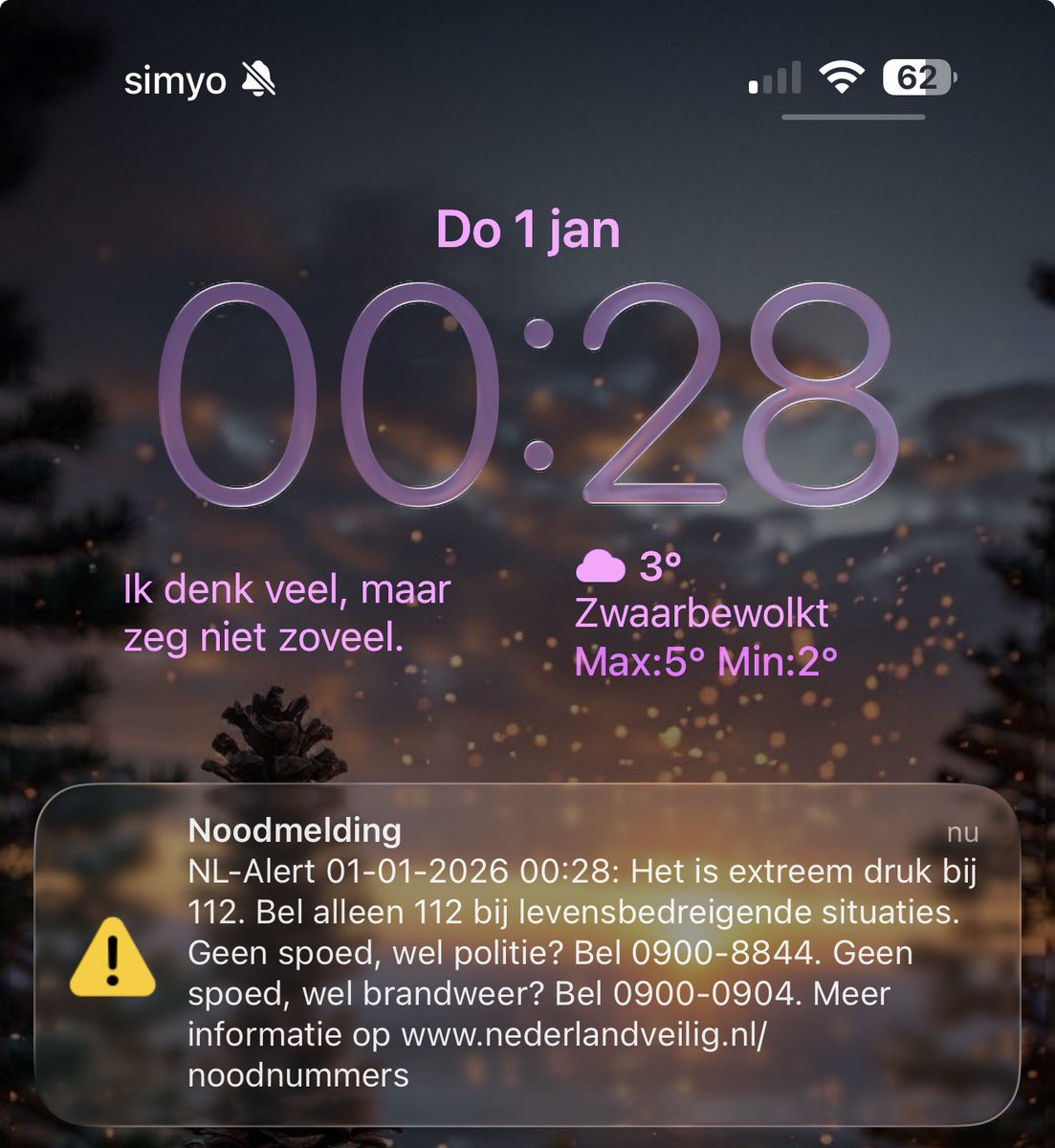Al een goed begin van dit nieuwe jaar. Gelijk al ‘n noodmelding! #nlalert