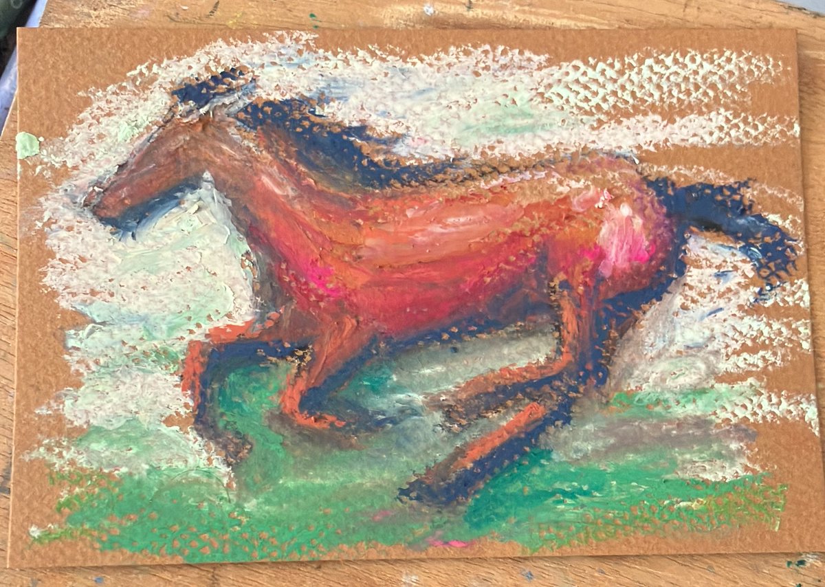 明けましておめでとうございます。 途中の絵は置いといて、年賀絵の馬