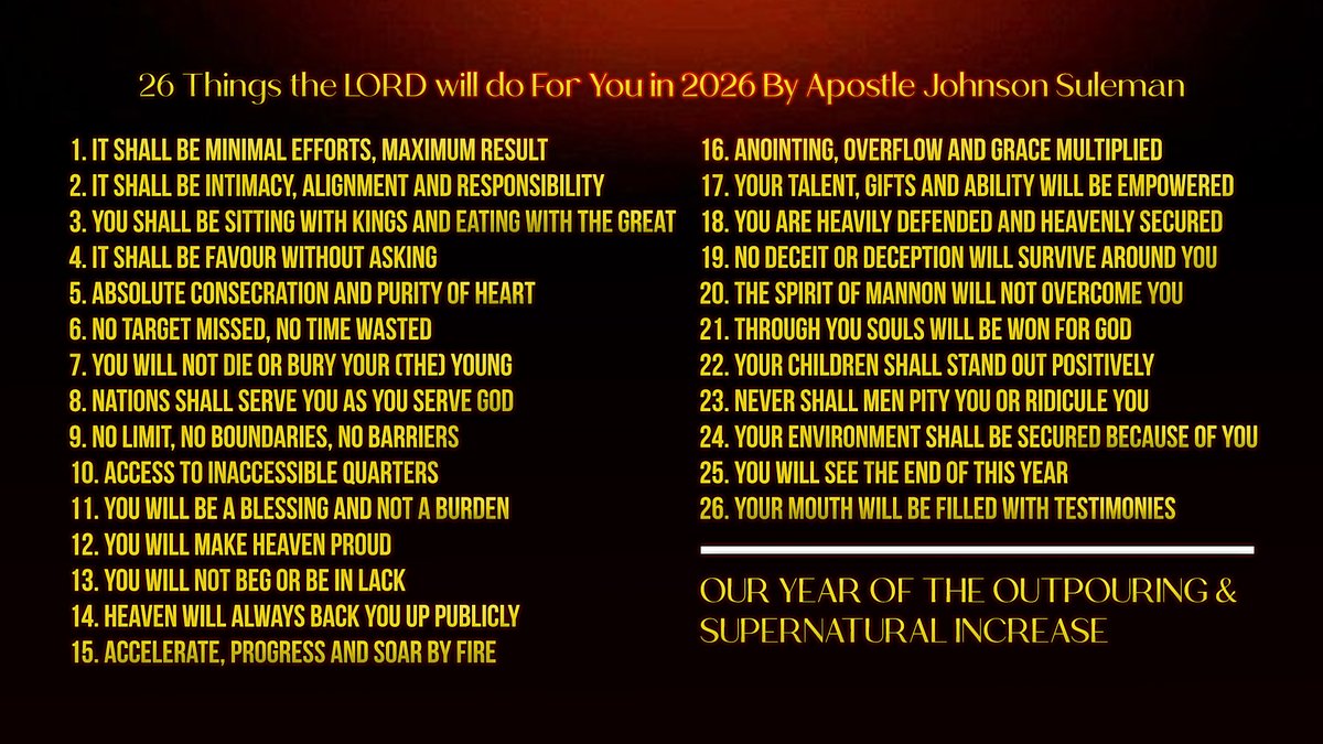 26 Things The LORD Will Do For You This Year 2026🔥 #PropheticDeclarations