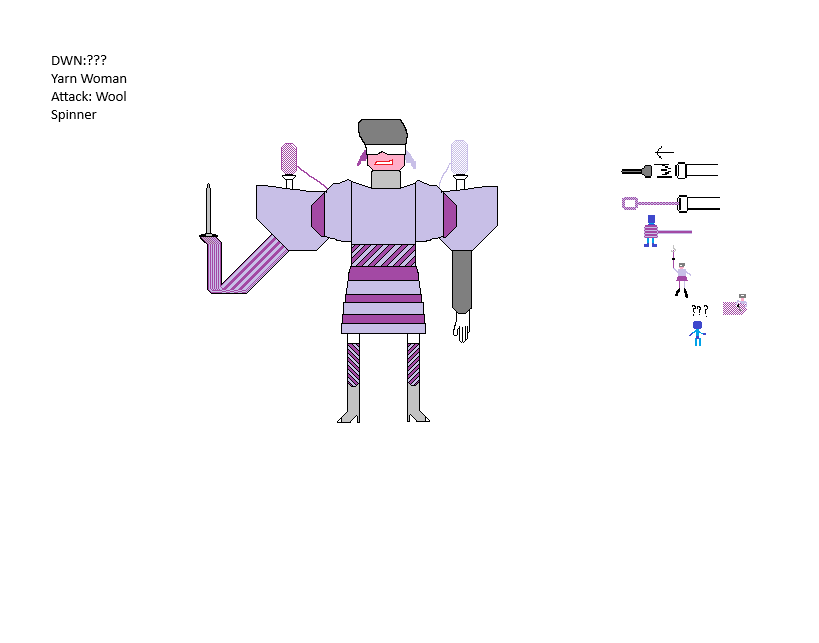 eijorgep's tweet photo. #MegaManDO
My design is called Yarn Woman, she was originally design to gather wool to spin into yarn. She can shoot her knitting needle or use her wool to bind Mega Man. And she can hide in the background using her knitting. https://t.co/qVIveieGGN