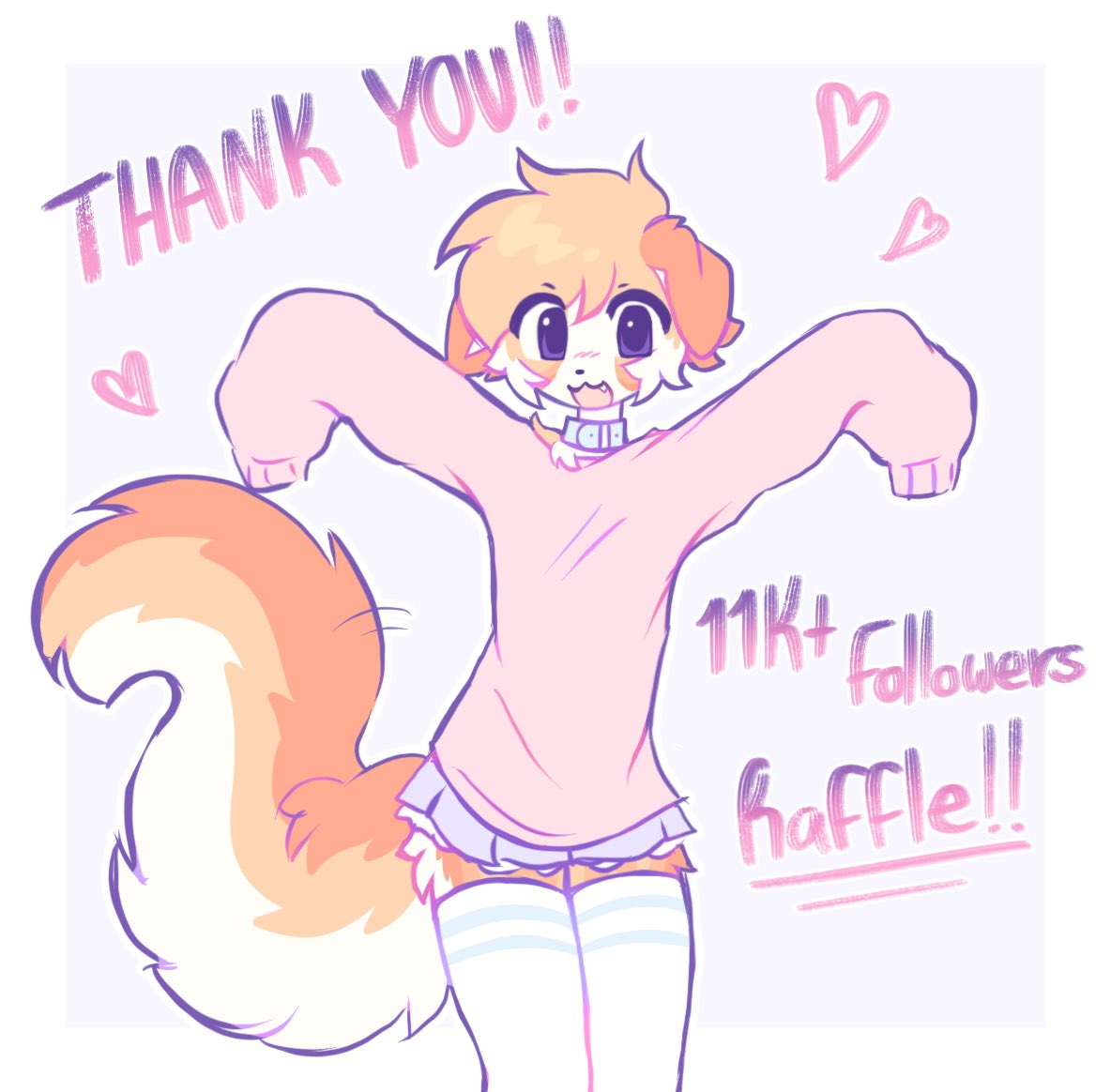 Thank you guys for 11k+ followers!! ^^ hosting a raffle to show my appreciation <33

2 winners will be chosen and receiving a full body piece!!

Will end in 3 days!

To enter:
follow, repost, and comment your ref sheet!!
(flat color refs only! no trad, vrc avatars, or ai)