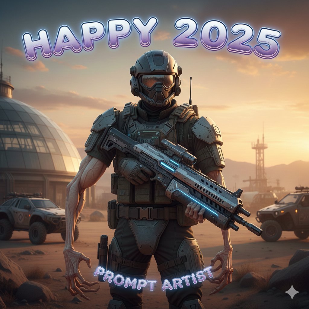 Ok I've conceded,
I'm giving up being a trained artist and I'm going to vibe code and vibe prompt my way to success, I'll spend the rest of the year being an AI advocate.
Here's my first AI artwork of the year.