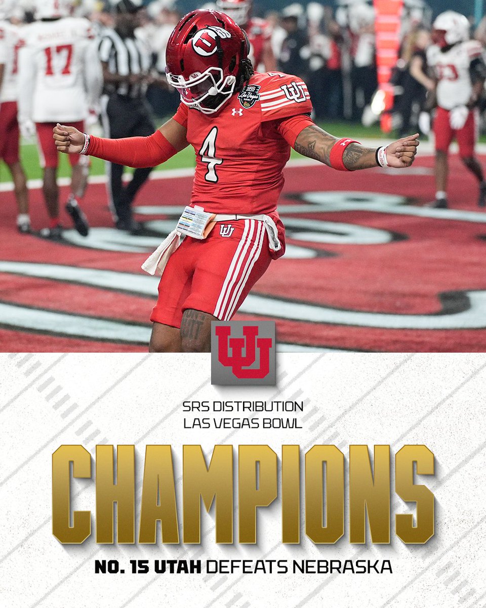 The Utes hit the jackpot 🎰

Utah wins the SRS Distribution Las Vegas Bowl with a 44-22 rout of Nebraska 🔥