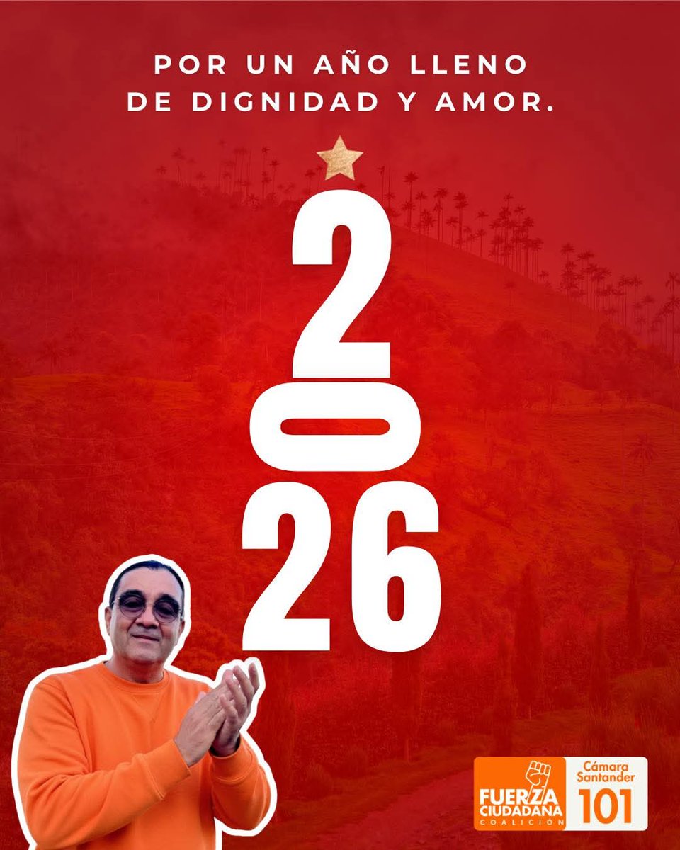 #Feliz2026

Que toda la dignidad y todo el amor llenen las familias de Santander y de toda Colombia.

Es mi deseo y mi compromiso luchar por esa premisa, mi abrazo lleno de afecto para todas y todos

Felices fiestas.