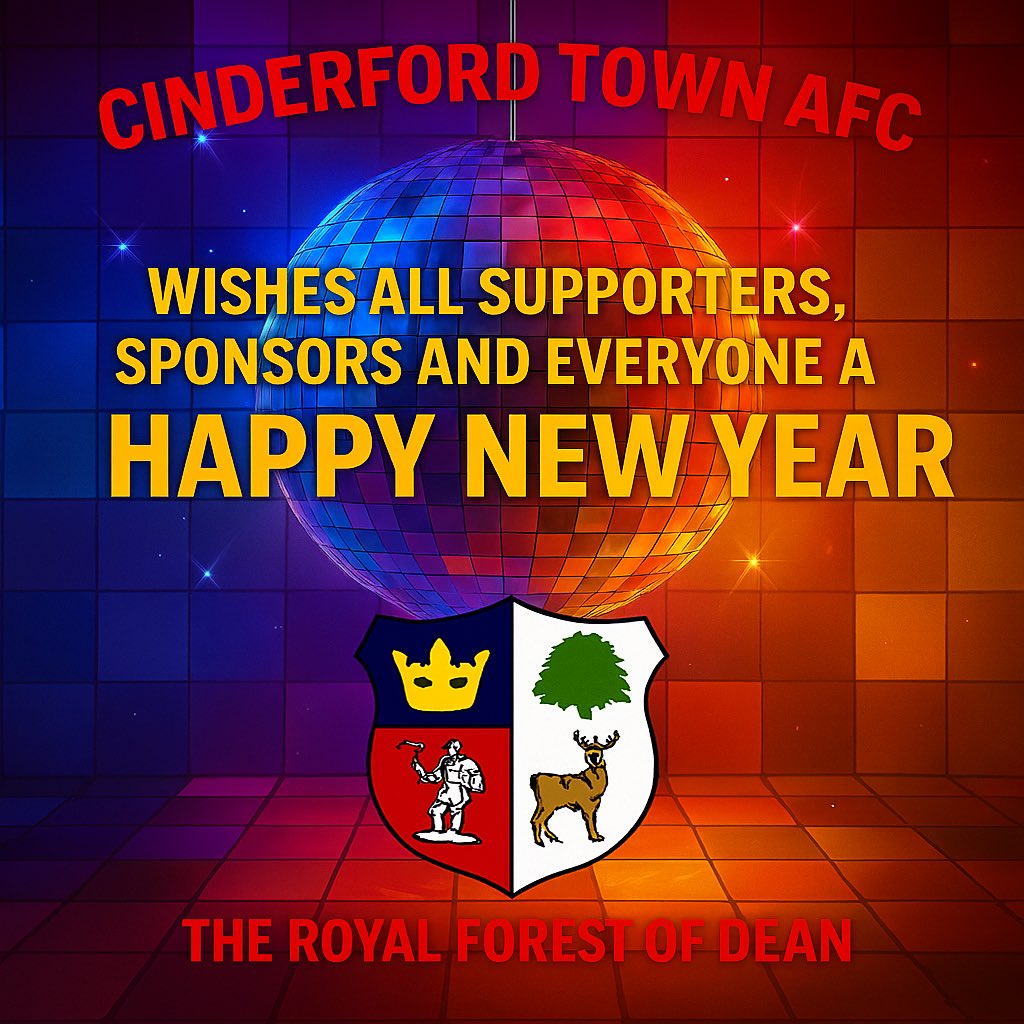 Cinderford_Town's tweet image. From all the Committee and Management of Cinderford Town
We wish you all a Happy New Year
#excitingtimes
@foresters 🖤🤍