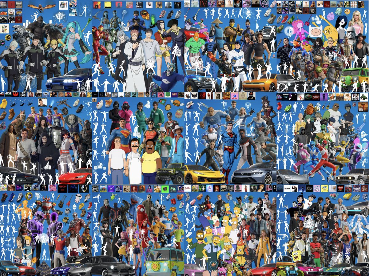 FNGGUpdates's tweet image. Epic released a lot of collabs this year
Here are all of them sorted by month

Which one was the best collab

And what collab is still missing from the game?

Credit @Cacheebache for the picture