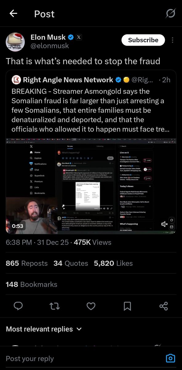 Elon having a normal one on new years eve calling for executing politicians.

Love it here.