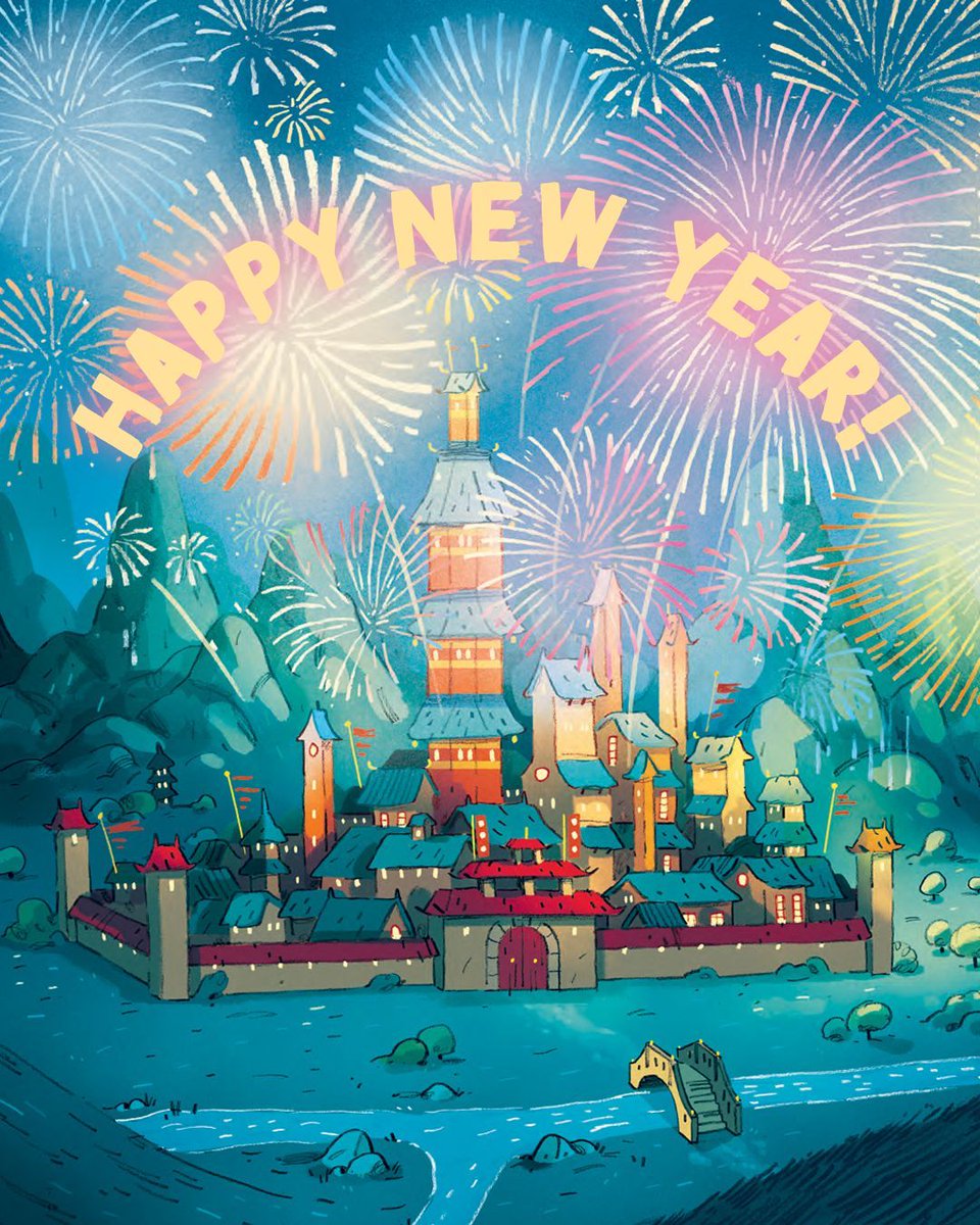FlyingEyeBooks's tweet image. 🎉Happy New Year!🎉

Wishing you all a wonderful 2026!

Artwork from Joe Todd-Stanton's Kai and the Monkey King, part of the Brownstone series.